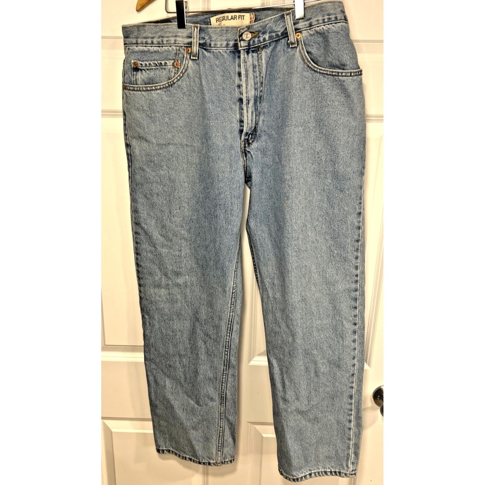 Levi's 505 Regular Fit Jeans Men's 36x30 Blue 100% Cotton Denim  Light Stonewash